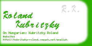 roland kubritzky business card